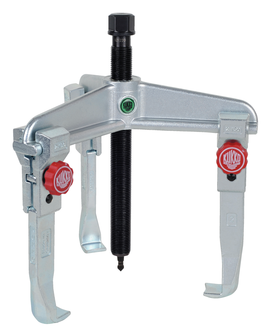 kukko 30-20+ 3-arm universal puller 200 x 150 mm with quick adjustable trigger hooks for pulling bearings, gears, and discs in all common sizes for craft, workshop, and industry
