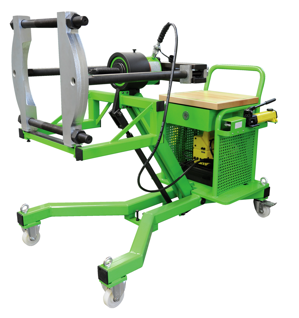 kukko goliath-318 mobile hydraulic puller goliath, up to  spread, 520 mm reach with max. 30 t t tension force for disassembling large bearings, gears, and similar components in heavy industry, railways, power plant