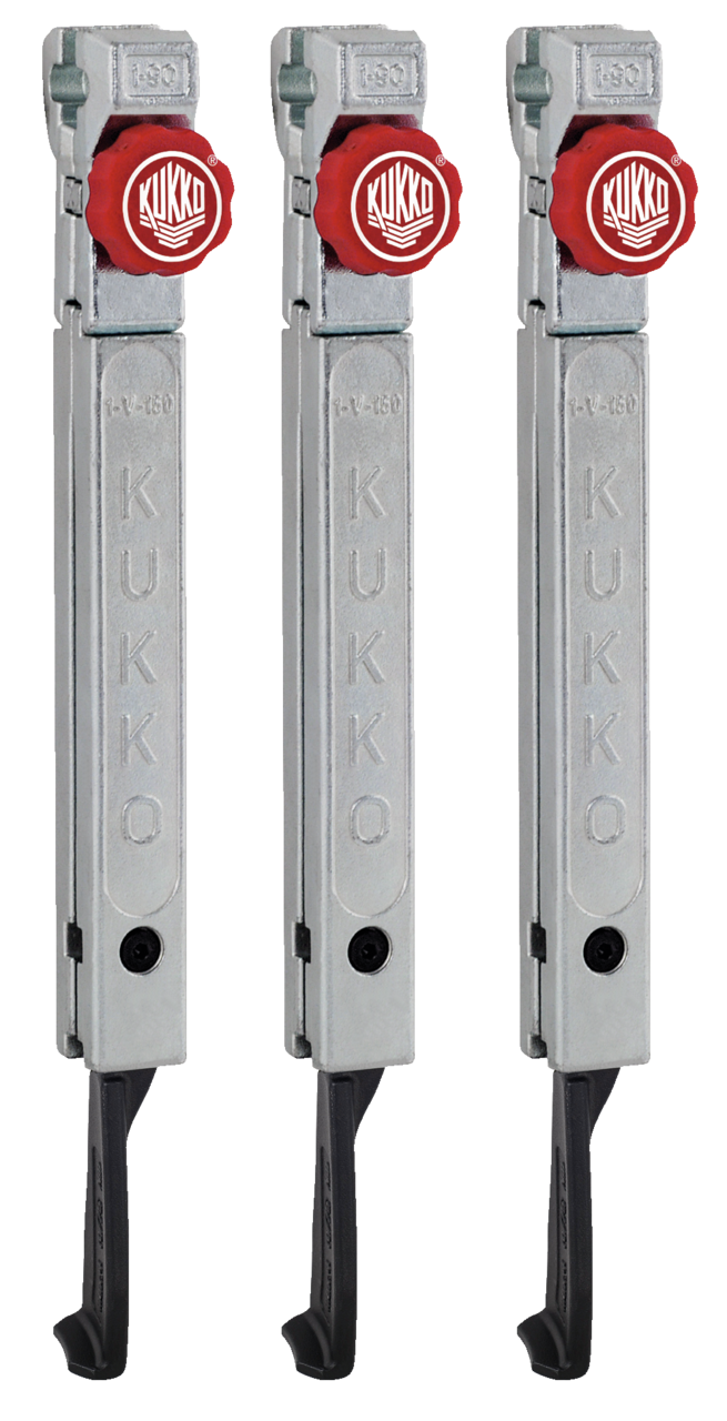 kukko 1-255-s extremely narrow, quickly adjustable jaws (set, total length 277 mm) for 3-jaw universal pullers
