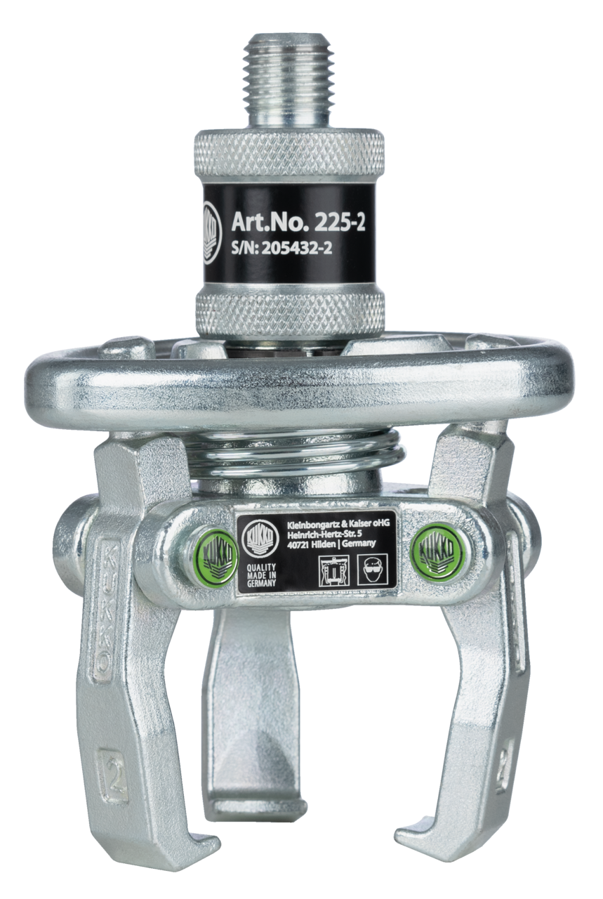 kukko 225-2 3-arm puller with self-centering puller legs for extracting bearings, gears, and discs
