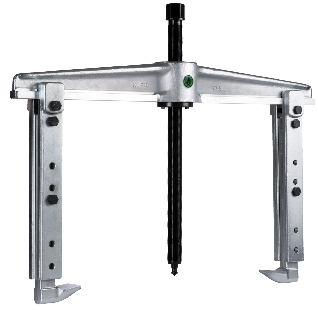 kukko 20-5-av 2-arm universal puller 750 x 400-700 mm with adjustable clamping depth for removing bearings, gears, and discs in all common sizes for crafts, workshops, and industry