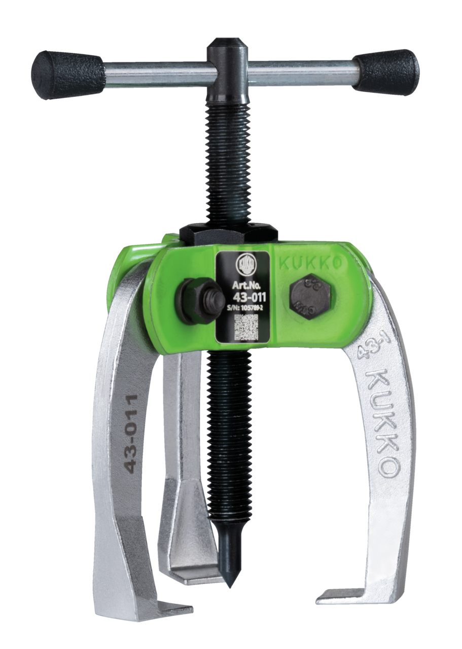 kukko 43-0-11 handy, 3-jaw puller with force-amplifying, self-centering, narrow puller jaws, up to 60 mm spread, 50 mm reach for feel-sensitive removal of particularly small bearings, gears, and discs in specially tight, hard-to-