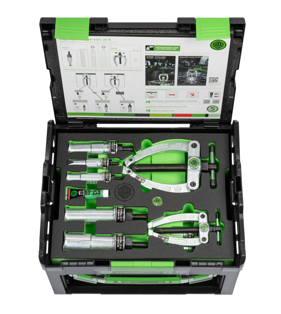 kukko 28-d sliding hammer, counter stay ø 12-70 mm for removing internal bearings, outer bearing rings, and bushings as well as components with threads (do