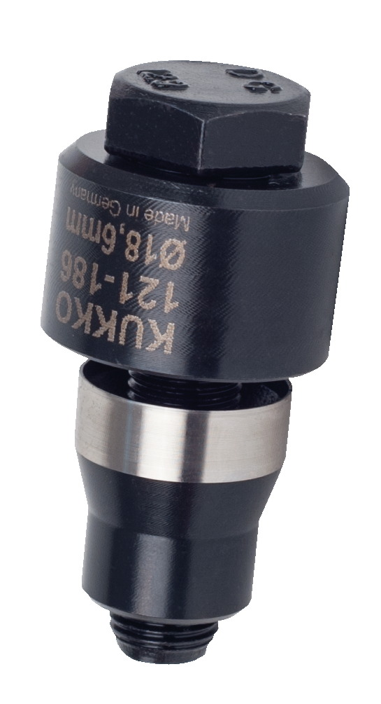 kukko 121-186 screw punch ø 18.6 mm for uniformly punching plastic support rods for distance sensors as well as for stamping holes in thin-w
