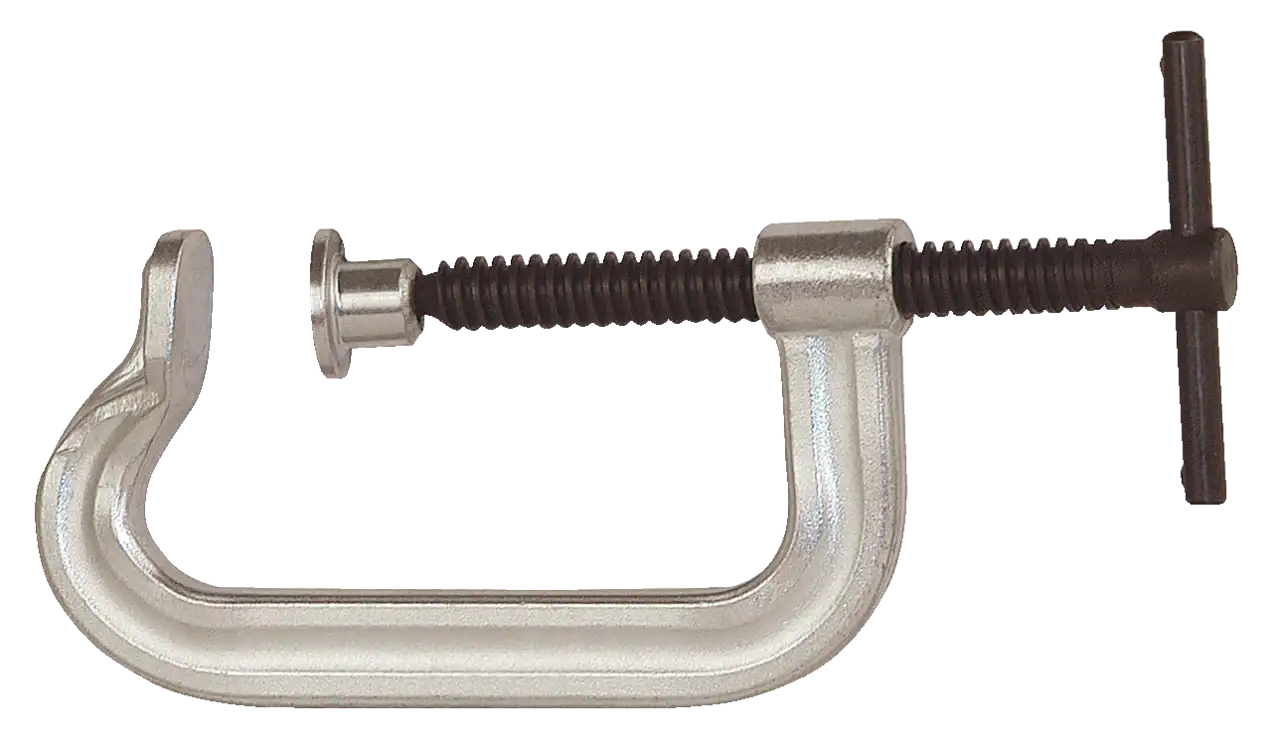Heavy duty metal C-clamp for shop tools and industrial clamping applications