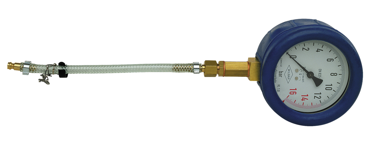 wilbär w-6050/9 special pressure gauge 0 - 16 bar for pneumatic testing case w-6050