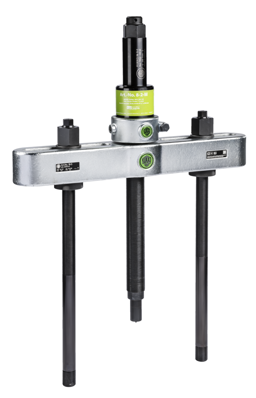 kukko 18-5-b hydraulic puller 150-440/400 mm (mechanical spindle included) for pulling flat-lying or thin-walled parts in craftsmanship, industry, and workshops when there is insu