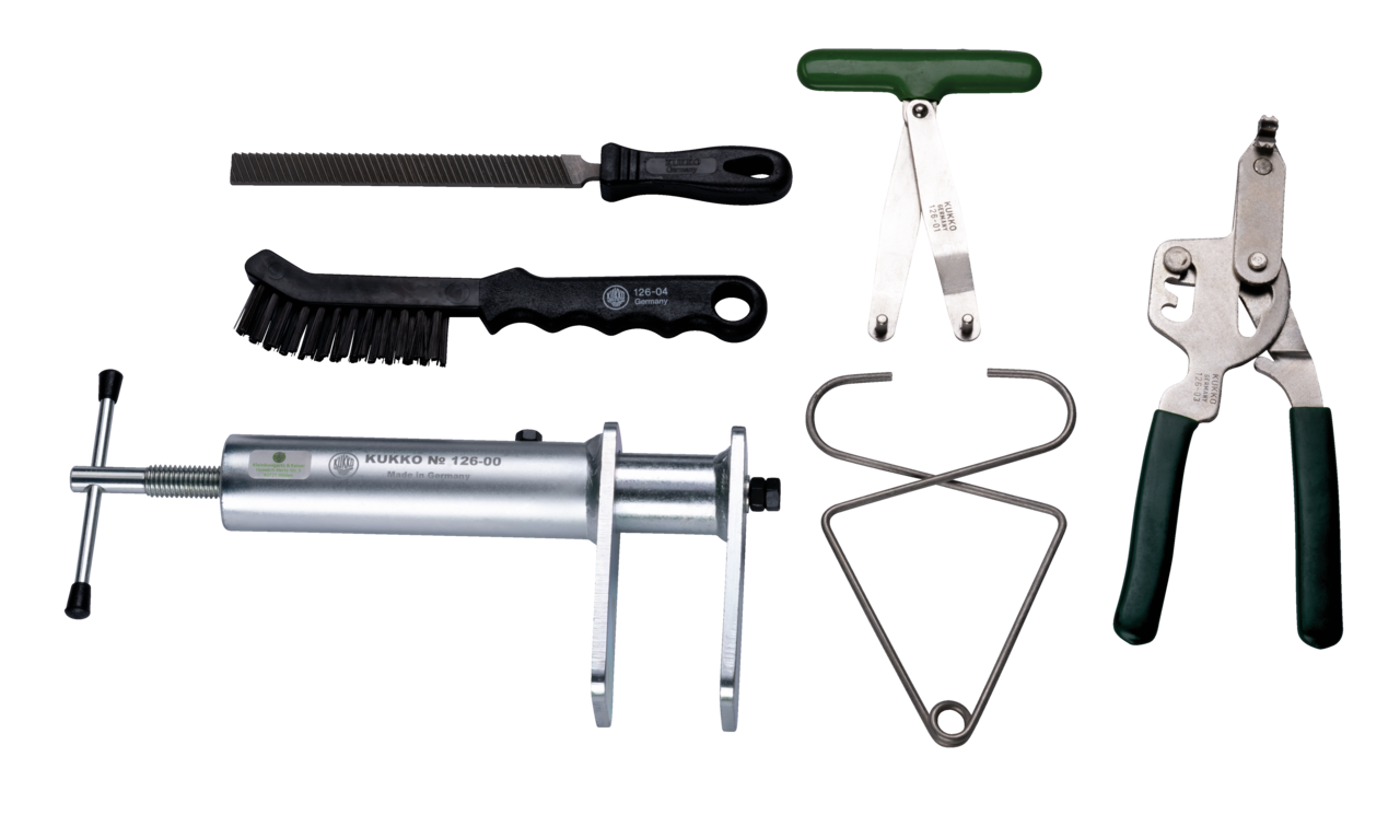 kukko 126-10 brake caliper tool set for a quick and time-saving repair on brake calipers in the automotive sector