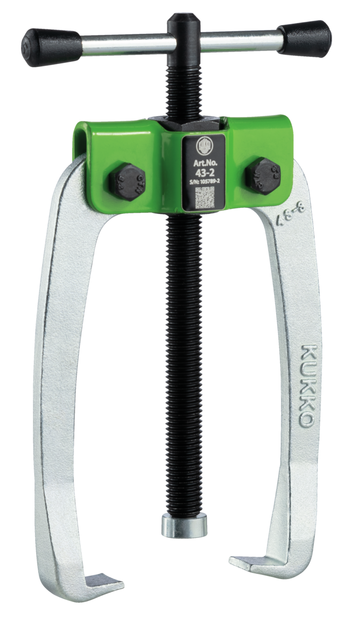 kukko 43-2 handy, 2-arm small parts puller 70 x 70 mm with power-transmitting and self-centering puller legs for sensitive removal of small bearings, gears, and discs in tight, hard-to-reach spaces