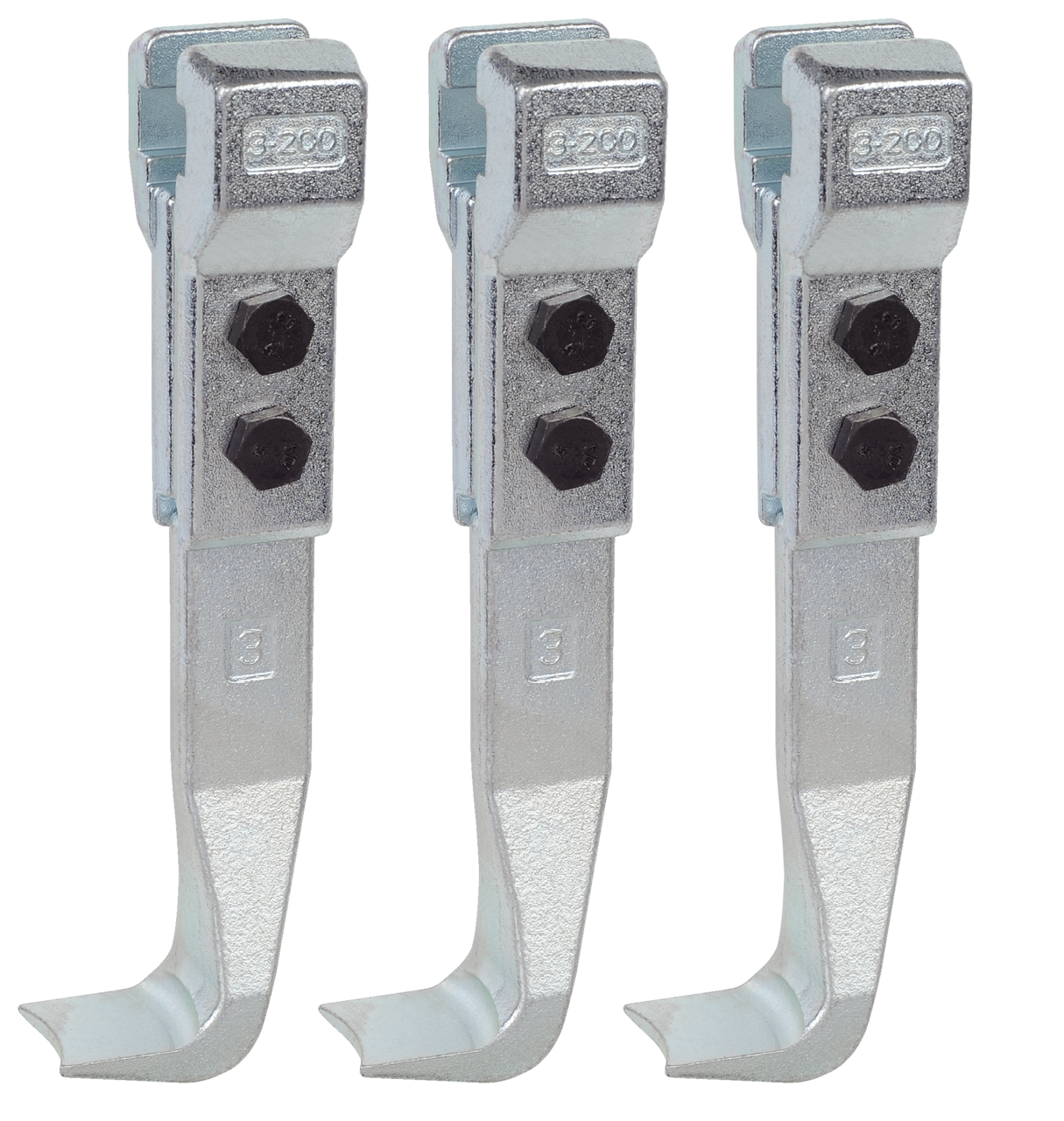 kukko 3-200-s standard puller jaws (set, total length 255 mm) for 3-jaw universal pullers