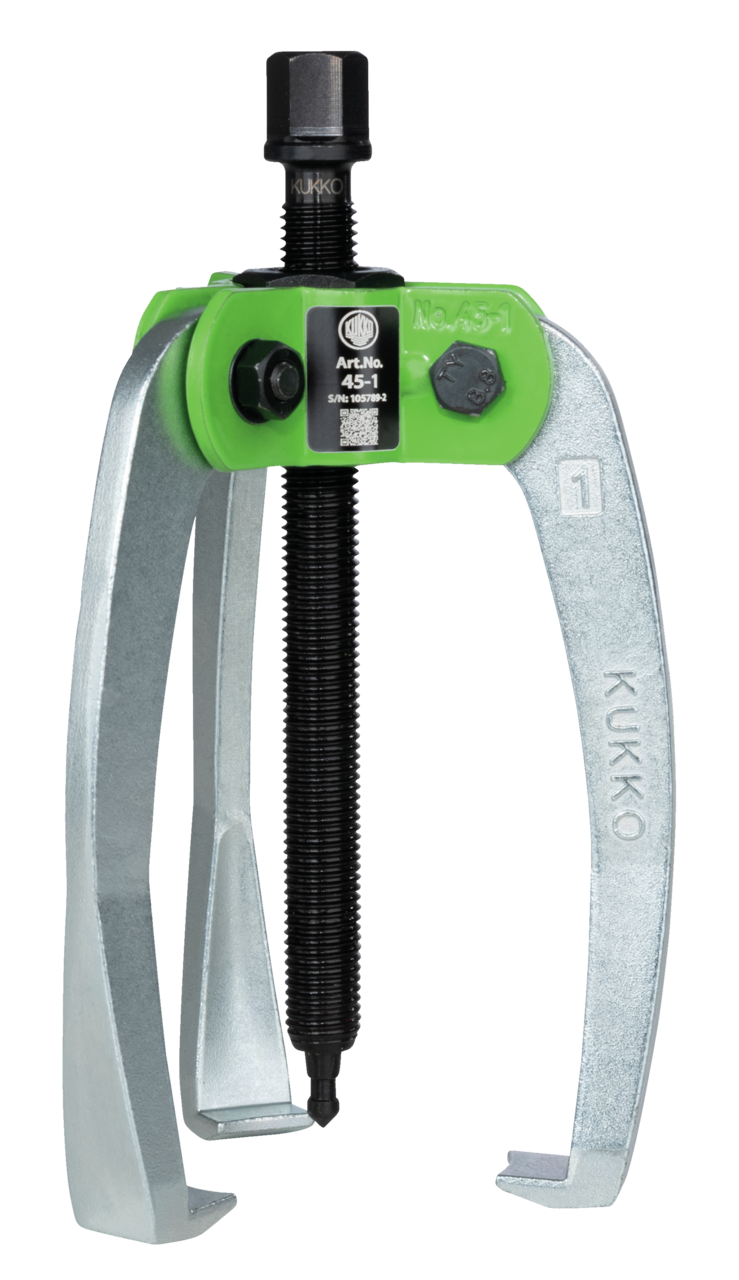 kukko 45-1 handy, 3-arm industrial puller 100 x 100 mm with power-transmitting and self-centering puller legs for pulling bearings, gears, and discs in all common sizes for crafts, workshops, and industry