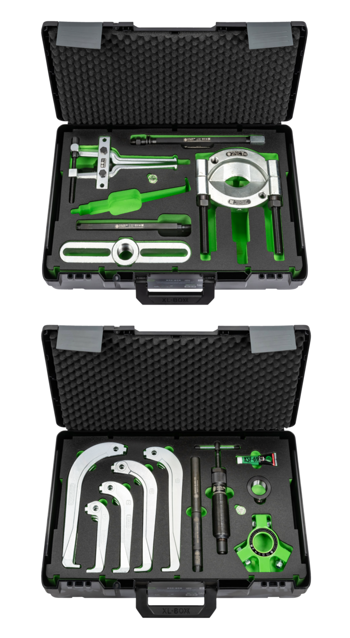 kukko 845-858 hydraulic universal puller set for pulling, separating, and internal extraction of bearings, gears, disks, etc