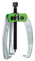 Heavy-duty three-jaw gear puller with green top plate and metal arms for industrial tool use