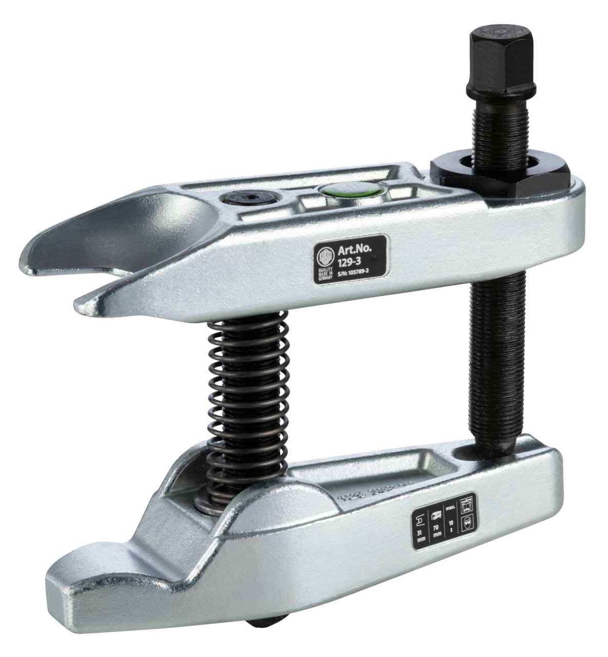 kukko 129-3 ball joint extractor with lever transmission for pressing out the ball pins when removing ball joints as well as tie rod ends on tie rods, for medium