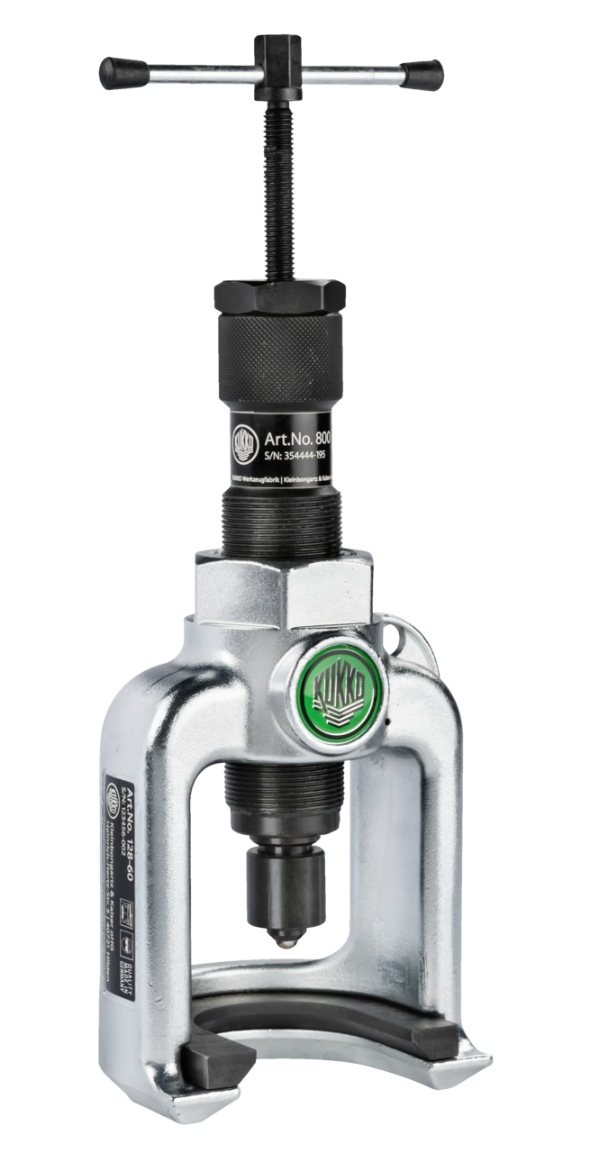 kukko 128-60-h hydraulic ball joint puller, with jaw opening 55 mm, 15 t t max. tension force, 85 mm insertion depth for skf ball heads for joint axles on sister trailers in automotive and industry