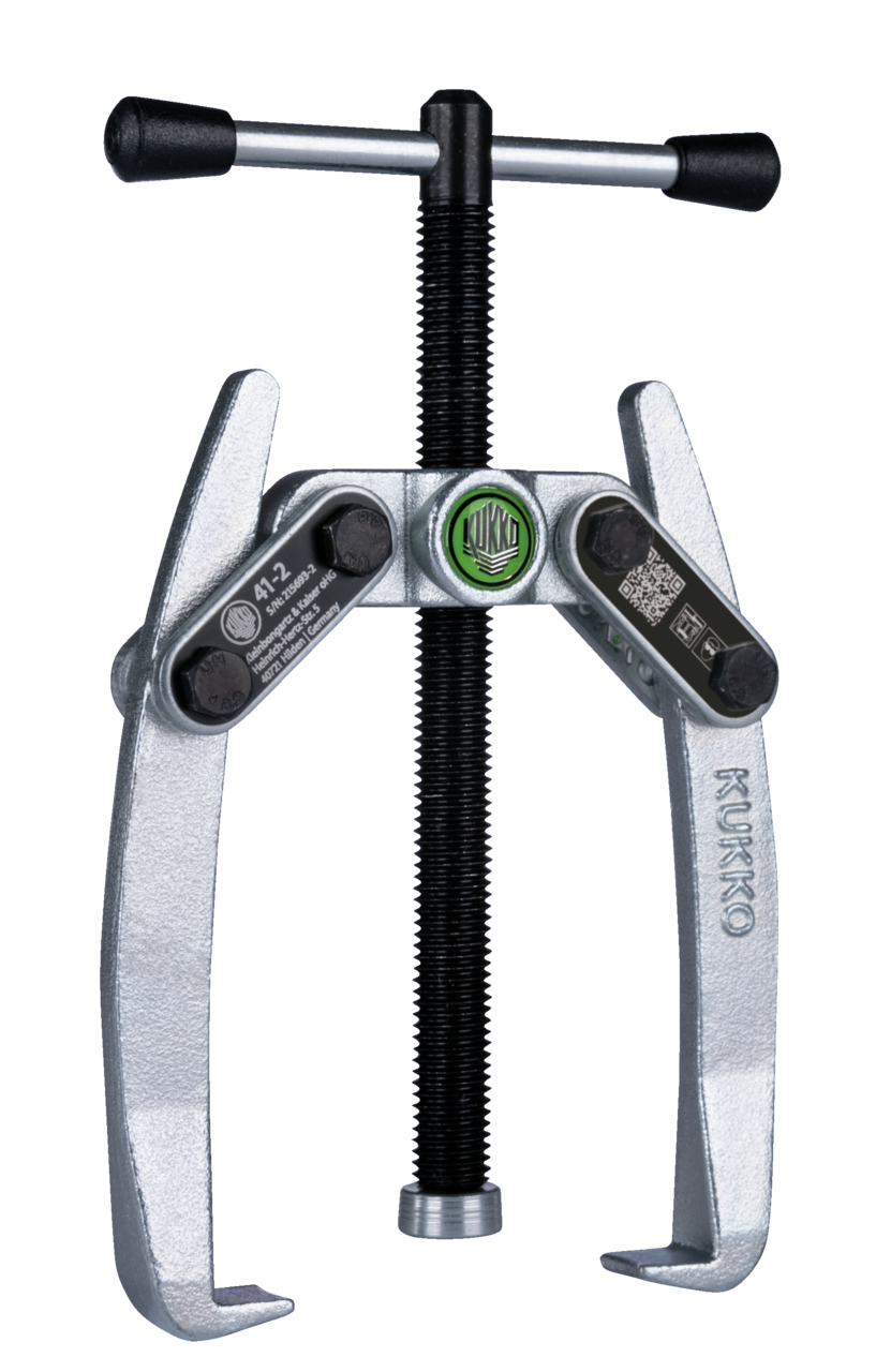 kukko 41-2 2-arm universal puller 80 x 80 mm with swivel puller legs for pulling bearings, gears, and discs in all common sizes for crafts, workshops, and industry