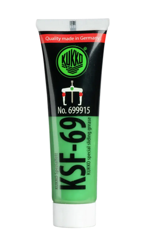 Tube of Kukko KSF-69 special sliding grease, green lubricant for shop tools and machinery