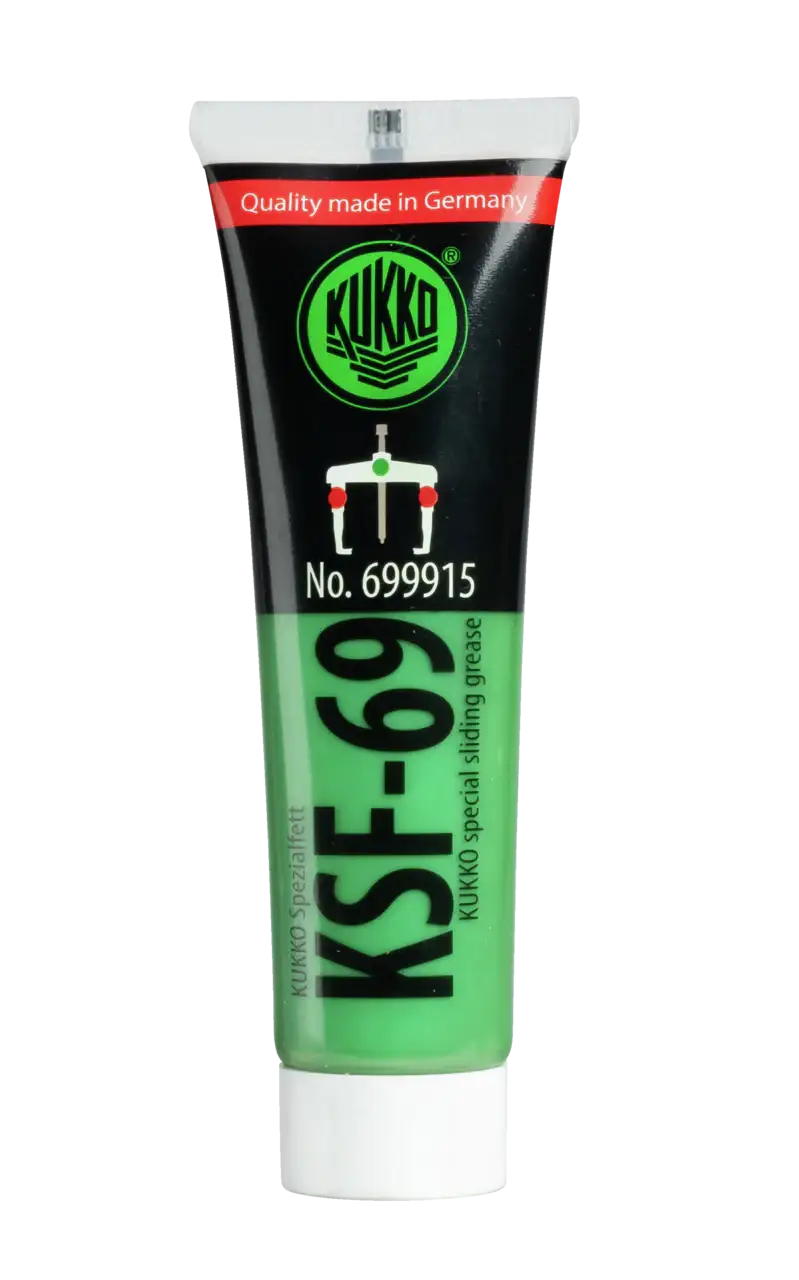 Tube of Kukko KSF-69 special sliding grease, green lubricant for shop tools and machinery