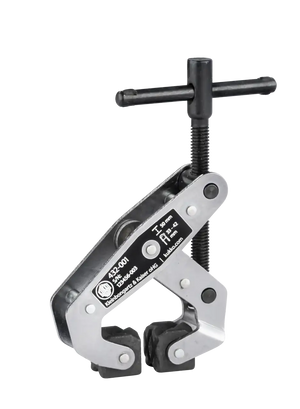 Adjustable steel beam clamp with screw handle for industrial lifting and rigging