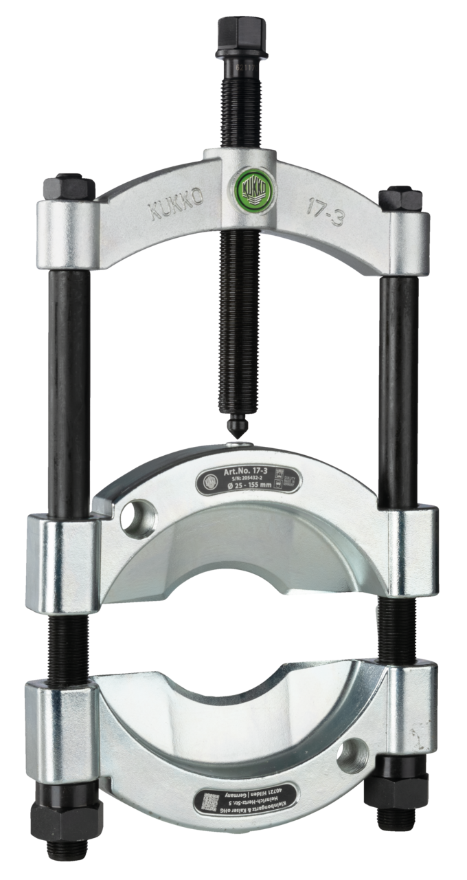 kukko 17-3 cutting device with quick clamping spindle ø 25-155 mm for pulling ball bearings, roller bearings, inner rings, and other flat-lying parts in crafts, industry,