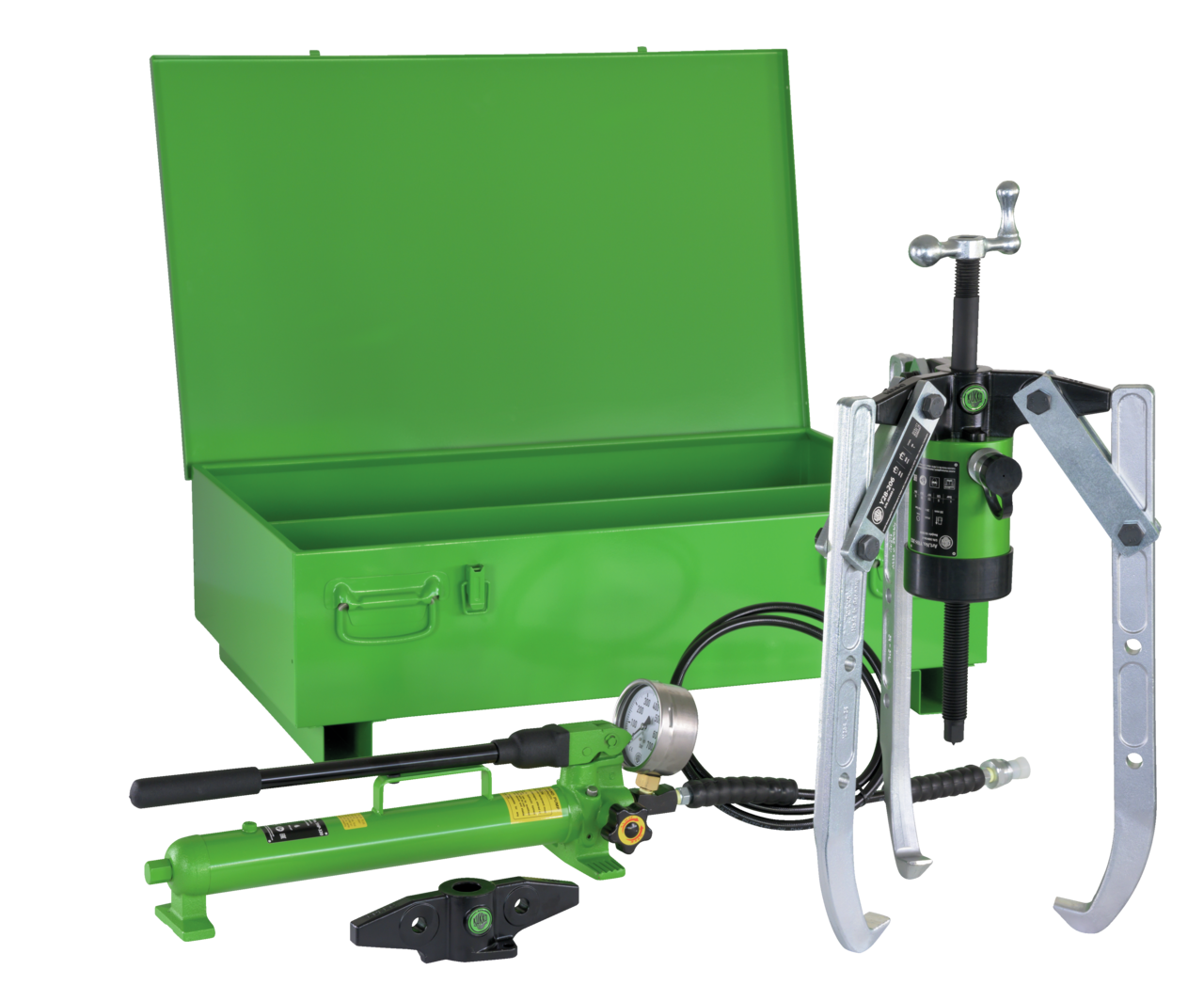 kukko y38-356 hydraulic external puller sets for removing particularly large and seized bearings, gears, discs, etc