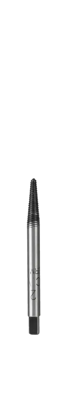 Steel screw extractor tool with spiral flutes for removing broken bolts