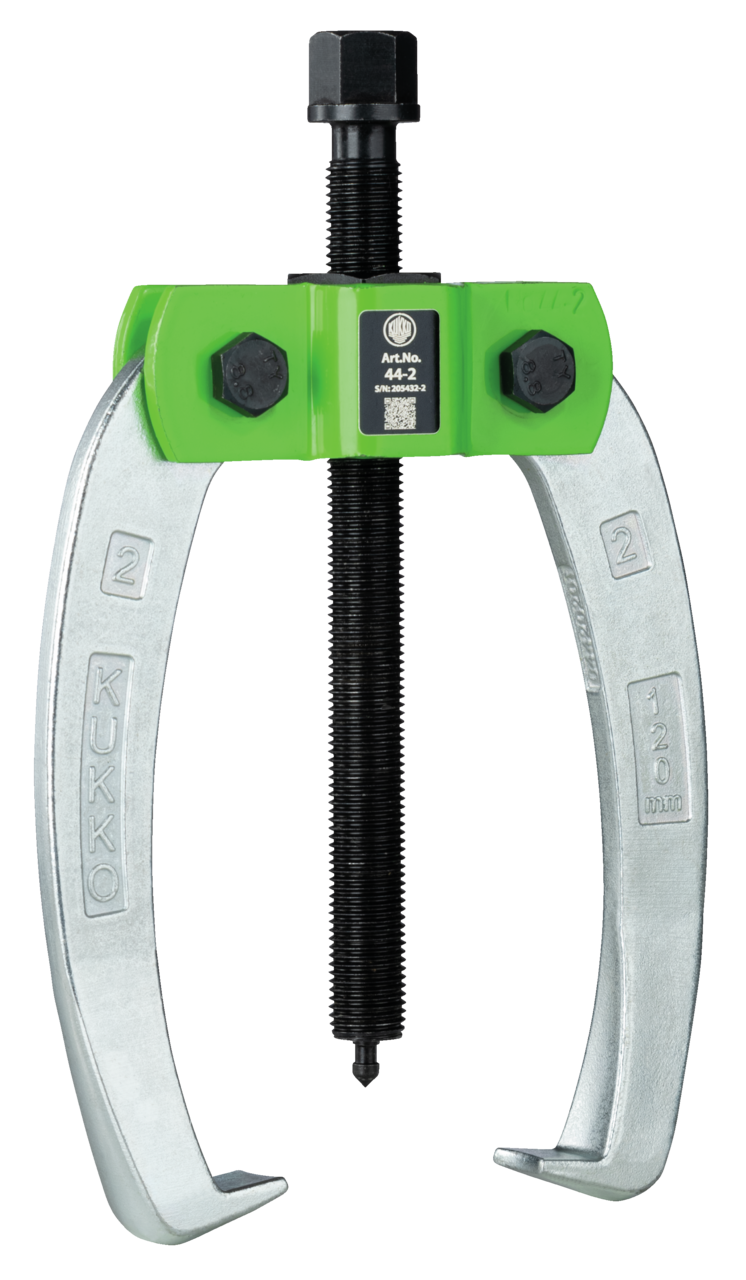 kukko 44-2 handy, 2-arm industrial puller 120 x 120 mm with power-transmitting and self-centering puller legs for pulling bearings, gears, and discs in all common sizes for craft, workshop, and industry