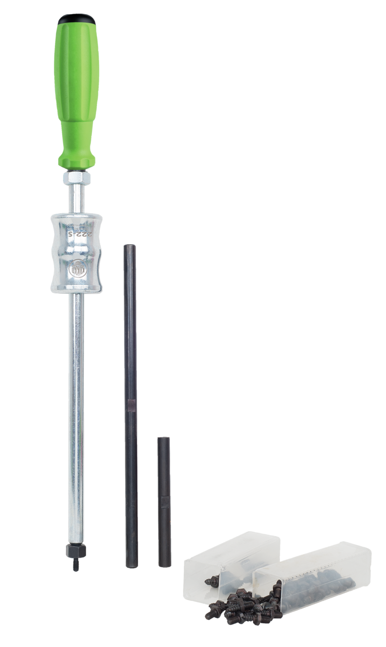 kukko 222-s seal ring removal tool with sliding hammer, 2 extensions, special screwdriver set, length 650 mm for extracting radial shaft seals, axial shaft seals, sealing sleeves, and other bearing seals in craft,