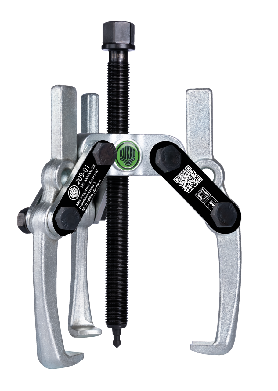 kukko 209-01 3-armed lug puller "economy" 170 x 125 mm with oscillating and height-adjustable puller legs for pulling bearings, gears, and discs in all common sizes for craft, workshop, and industry