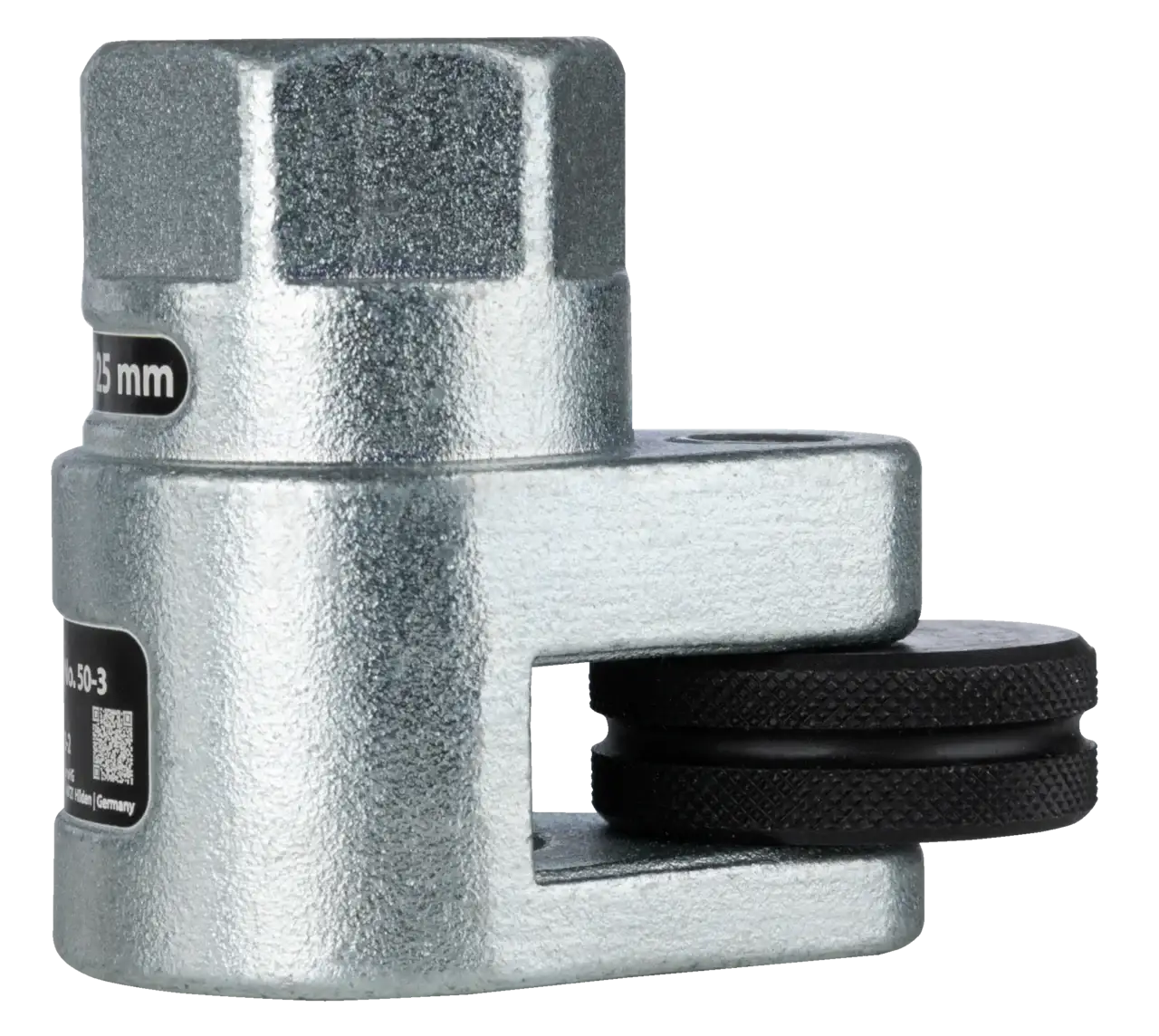 Heavy-duty metal cable cutting tool with textured black cutting wheels, industrial use