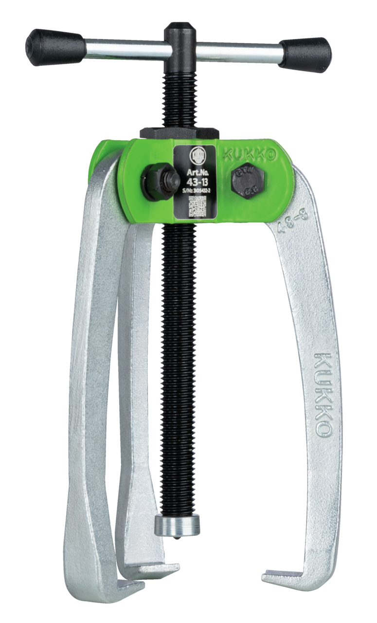 kukko 43-13 handy, 3-arm small parts puller 80 x 80 mm with power-transmitting and self-centering puller legs for sensitive extraction of small bearings, gears, and discs in tight, hard-to-access spaces