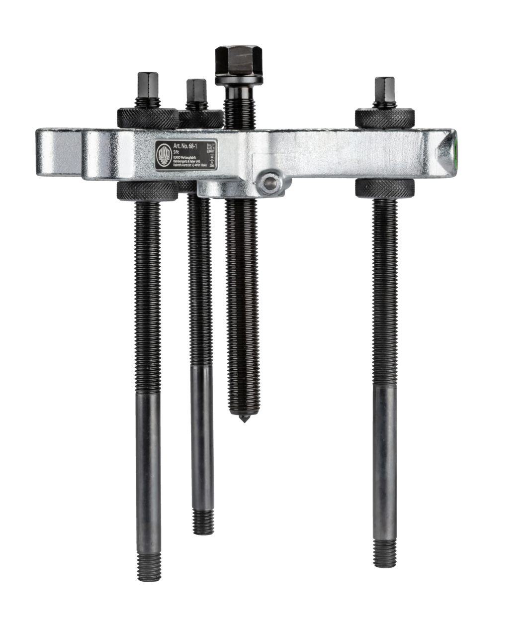 kukko 68-10 puller, up to  spread, 230 mm reach depth (mounting thread m10) for two, three, or four foot bolts depending on the application