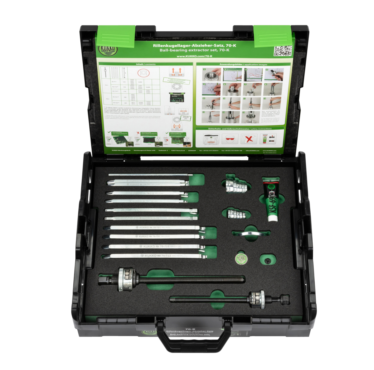 kukko 70-k puller sets for small ball bearings for non-destructive extraction of deep groove ball bearings without disassembling the shaft in crafts, i