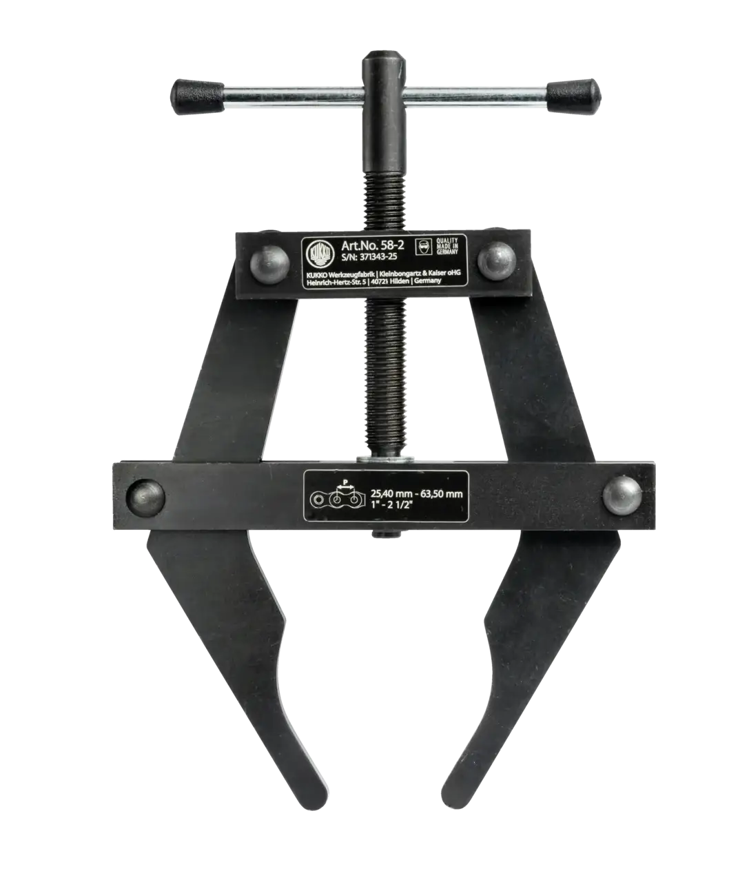 Heavy-duty bearing puller tool with adjustable arms for industrial maintenance
