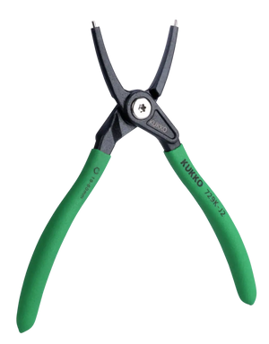 Green-handled internal snap ring pliers with Kukko branding for industrial use