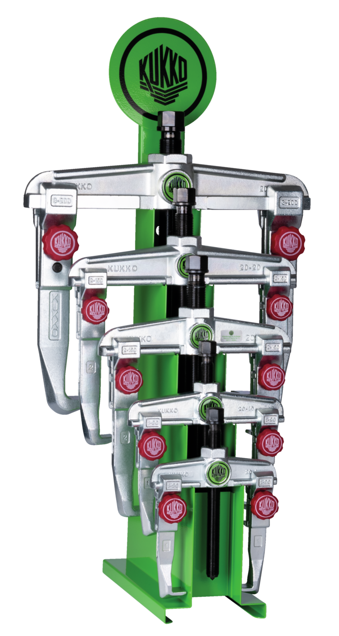 kukko 20-st+ sales display for 2-jaw universal pullers with quickly adjustable jaws for 2-jaw universal pullers is the ideal solution for the presentation and storage of various sizes of 2