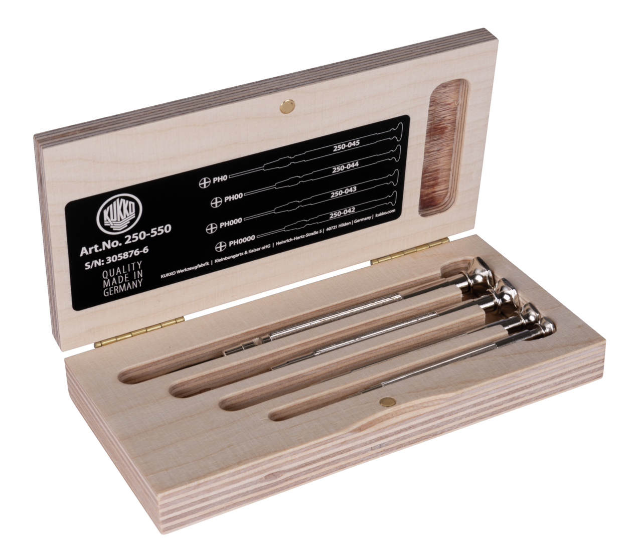 kukko 250-550 watchmaker screwdriver set in wooden case for precision work for the highest demands in craftsmanship and watchmaking