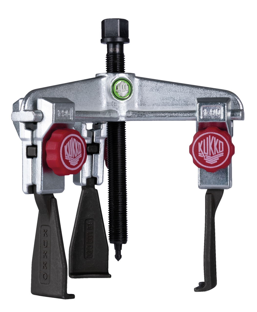 kukko 30-3+s 3-arm universal puller 250 x 200 mm with narrow, quick-adjustable trigger hooks for safe and user-friendly extraction of bearings, gears, and disks in all common sizes for crafts, work