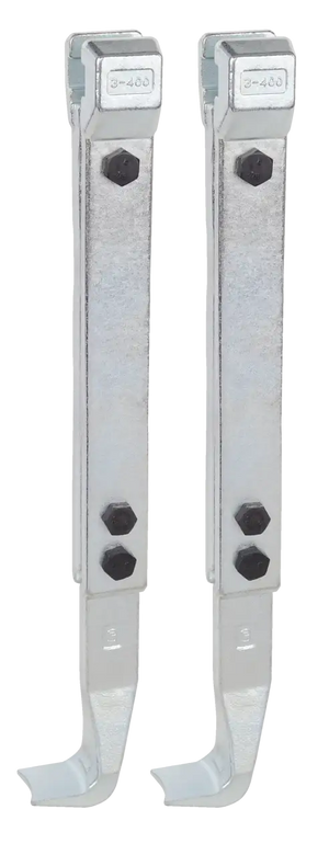 Pair of galvanized metal shaft collars with bolts for industrial power transmission