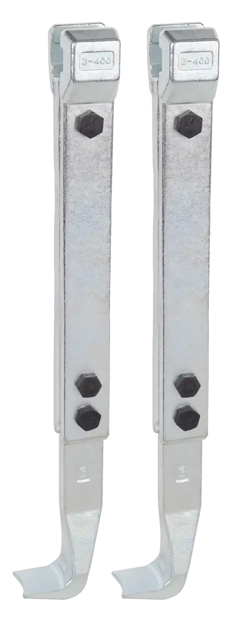 Pair of galvanized metal shaft collars with bolts for industrial power transmission