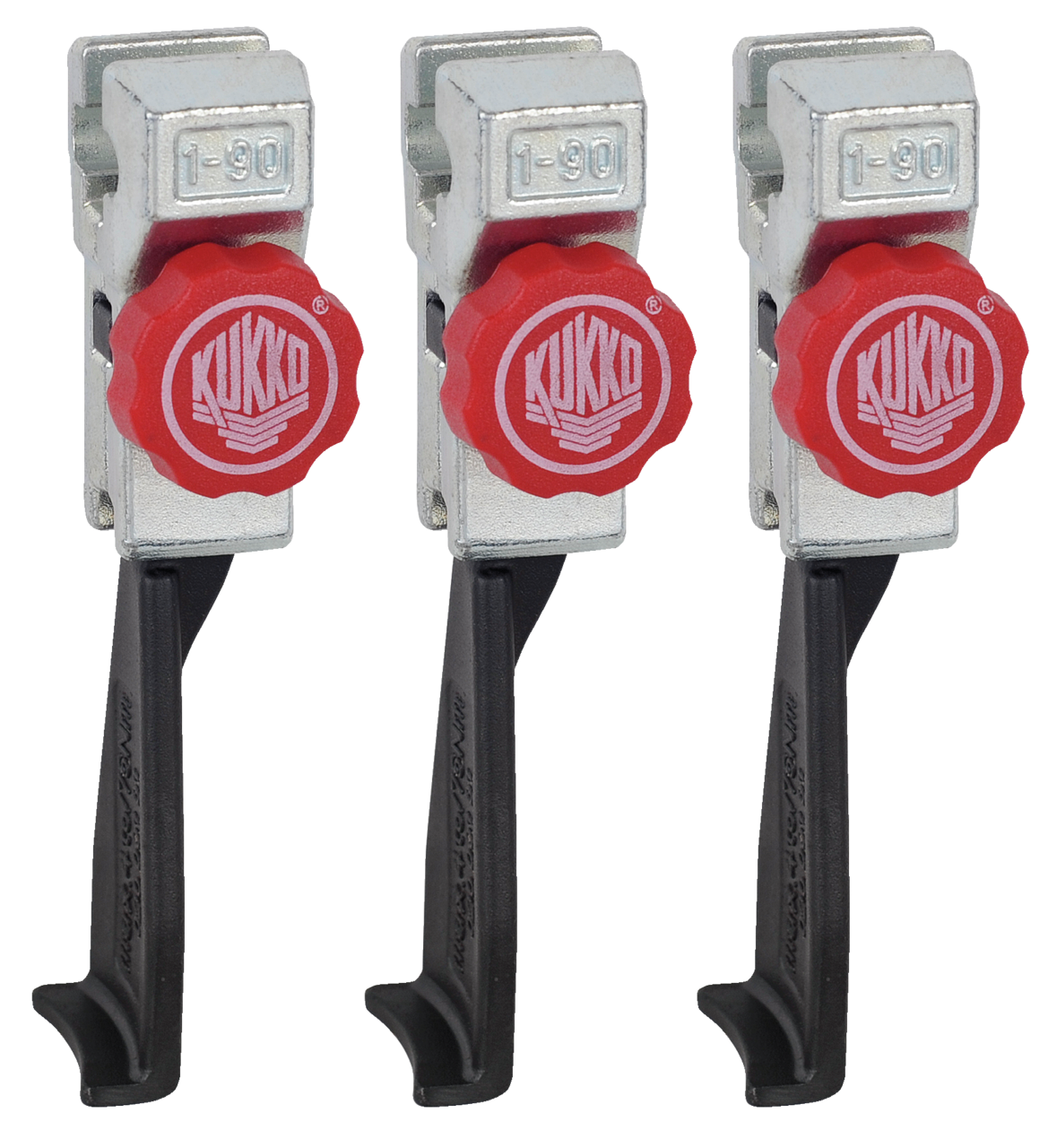 kukko 1-93-s narrow, quickly adjustable standard jaws (set, total length 127 mm) for 3-jaw universal pullers