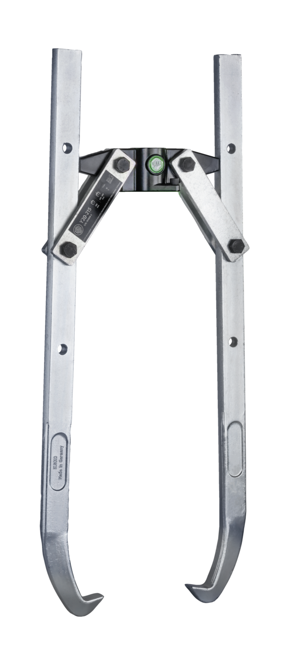 kukko y20-215 2-jaw puller with swiveling jaws, up to 420 mm spread, 600 mm reach depth (without hydraulic hollow piston cylinder) for pulling particularly large and stuck bearings, gears, discs, etc