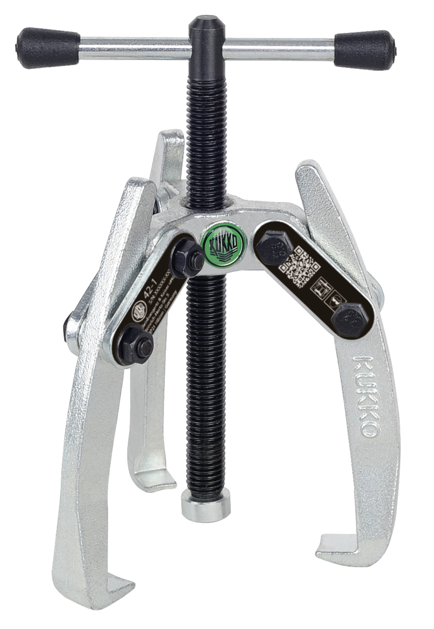 kukko 42-1 3-arm universal puller 65 x 65 mm with swivel puller legs for pulling bearings, gears, and discs in all common sizes for crafts, workshops, and industry