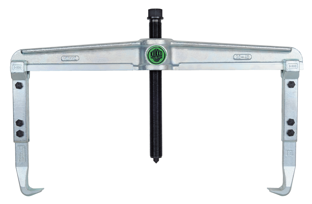 kukko 20-40 2-jaw universal puller, up to 650 mm spread, 300 mm reach for extracting bearings, gears, and discs in all common sizes for crafts, workshops, and industry