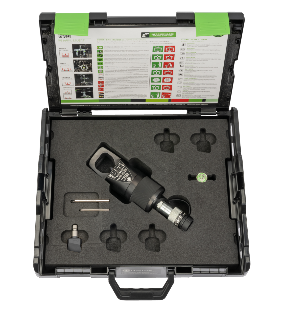 kukko y-57-24 single-blade, pump-hydraulic nut splitter span 24-32 mm for splitting stubbornly stuck, rusted, or overtightened nuts of all quality classes