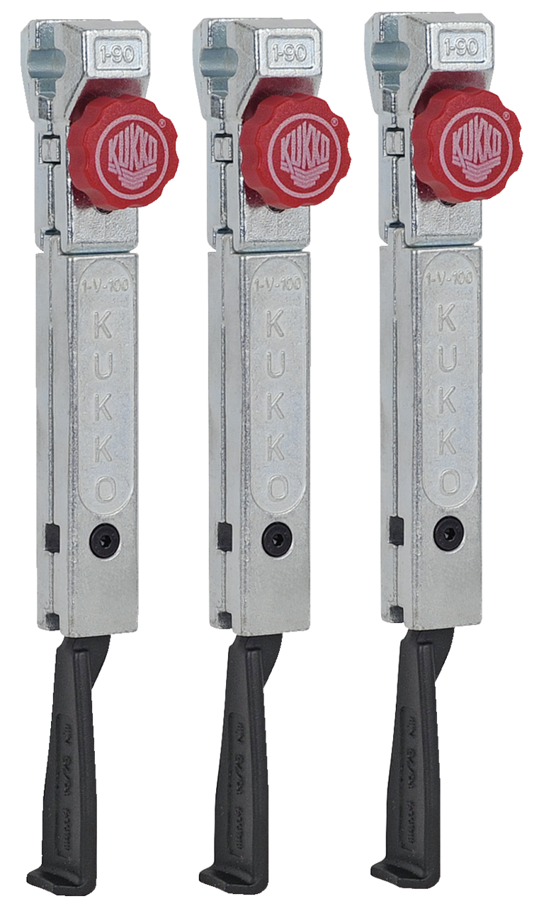 kukko 1-195-s extremely narrow, quickly adjustable jaws (set, total length 227 mm) for 3-jaw universal pullers