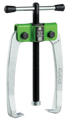 Two-jaw gear puller tool with green and silver body for shop and mechanical use
