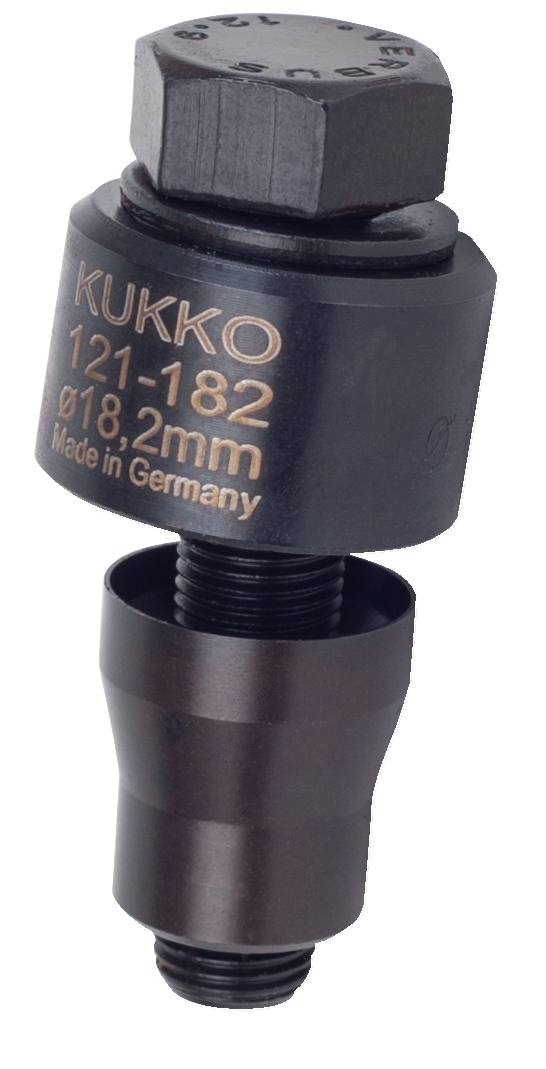 kukko 121-190 screw punch ø 19.0 mm for uniformly punching plastic support rods for distance sensors as well as for stamping holes in thin-w
