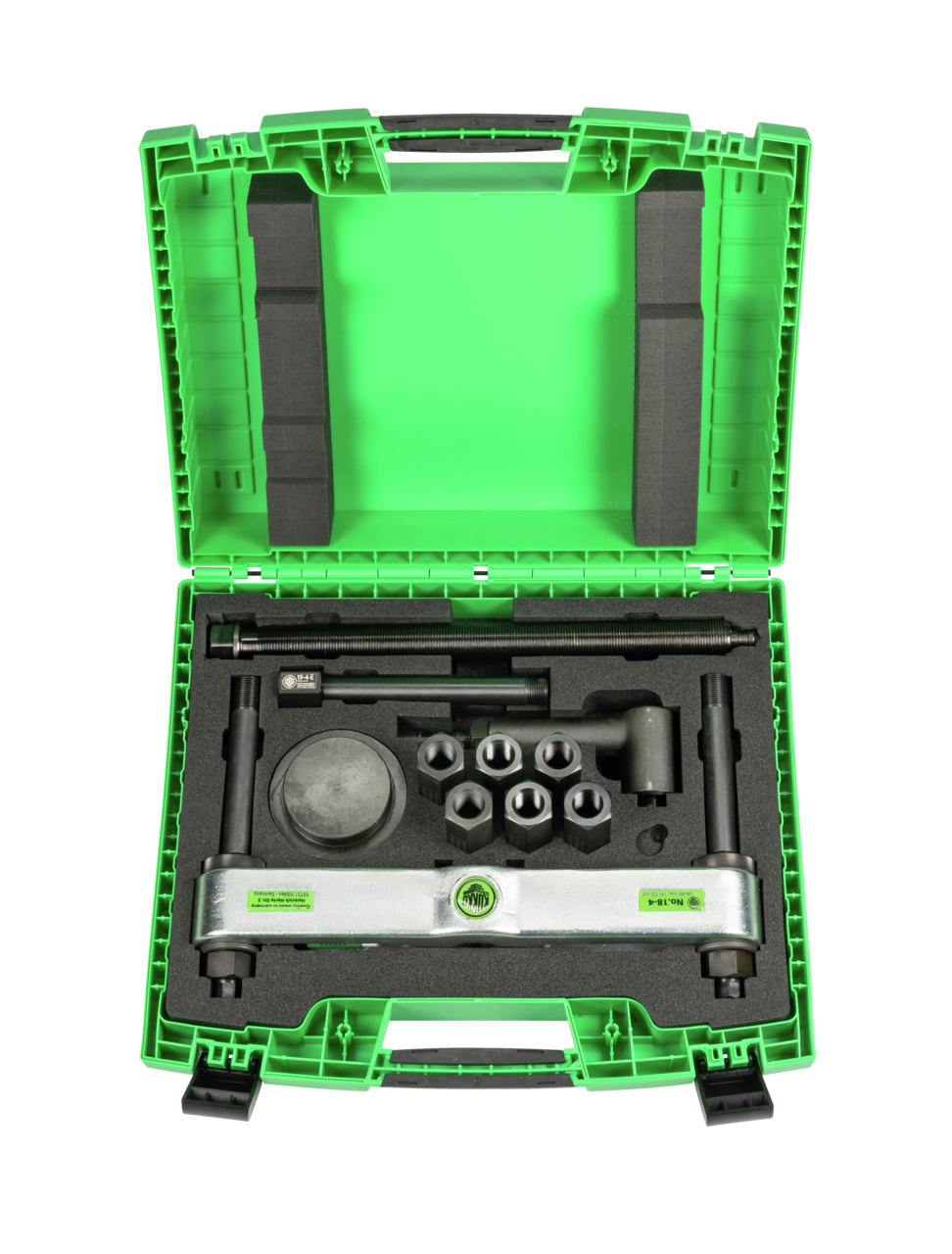 kukko k-226-4/12 puller device for truck axles in case for truck axles in the k-226 series case is used for pulling wheel hubs on saf and bpw axles for trucks