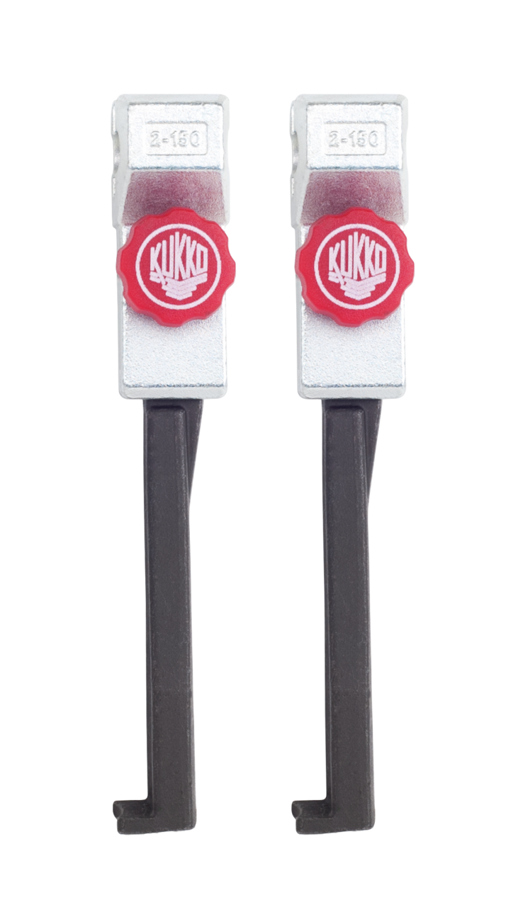 kukko 2-153-p narrow, quickly adjustable standard jaws (pair, total length 186 mm) for 2-jaw universal pullers